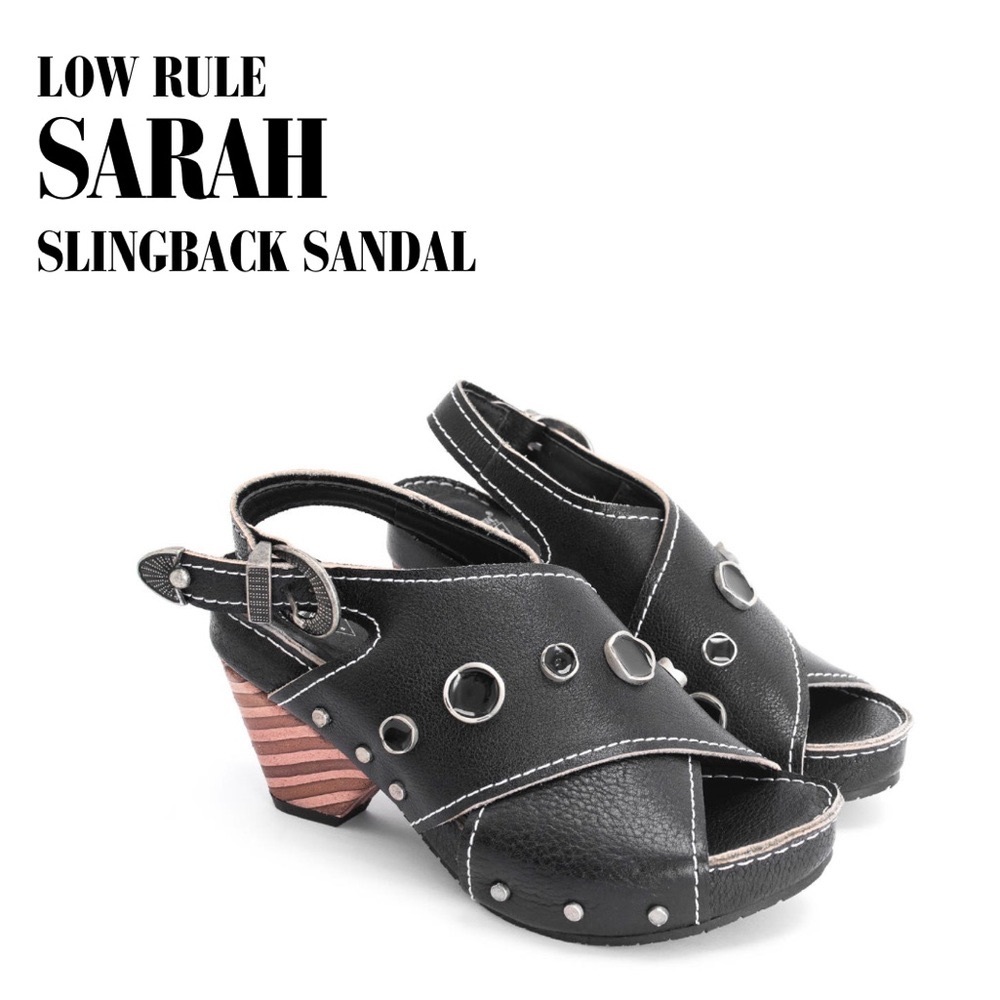 Low rule Sarah Slingback Black Fluevog Sandals size 8